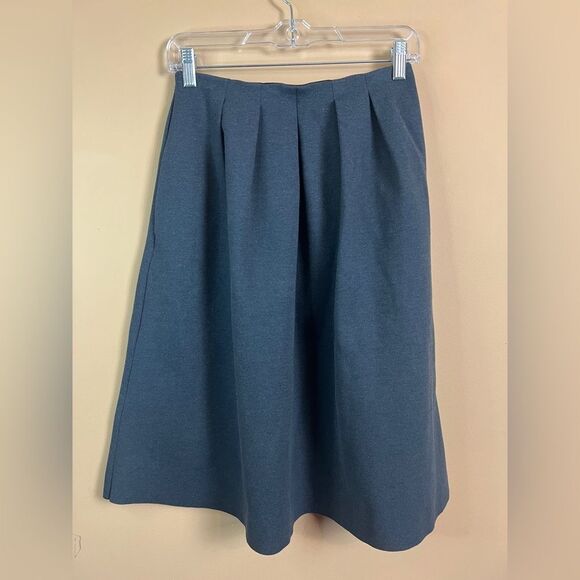 Madewell Women’s Size 0 Charcoal Gray Pleated Mod Preppy Skirt Knee Length - Picture 1 of 6